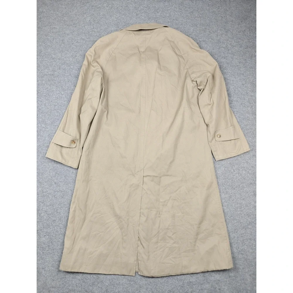 Vintage Aquascutum Coat Mens Medium Beige Cotton Aqua 5 Rain Trench Check